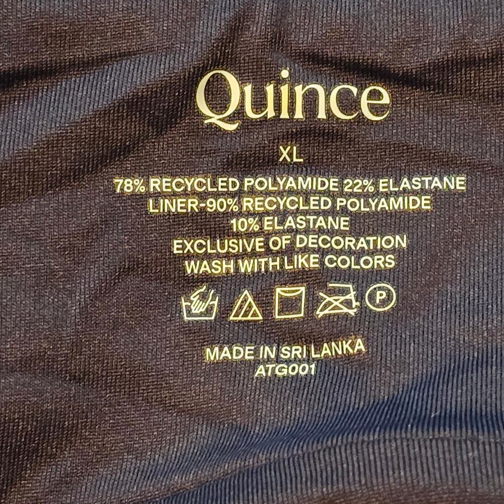 Quince Italian Plunge One Piece Swimsuit Women XL Deep Navy Blue Luxury NWT - Picture 3 of 8